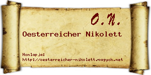 Oesterreicher Nikolett névjegykártya
